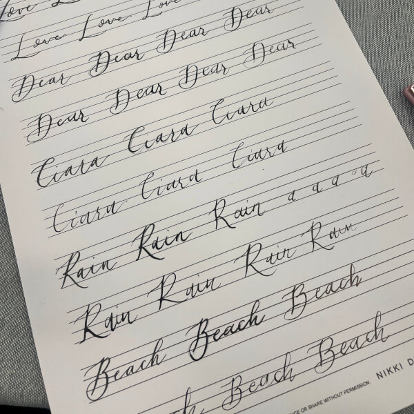 Introduction to Modern Calligraphy Class review by Donna McGann - Sydney