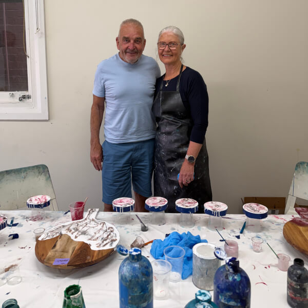 Resin Art Class: Cheeseboard and Coasters review by Janet Ross - Sydney