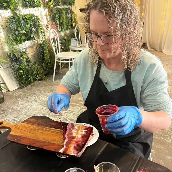 Resin Cheese Board and Sip Class review by Beth Ollington - Melbourne