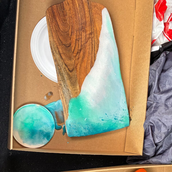 Resin Cheese Board and Sip Class review by Samantha Rutledge - Melbourne